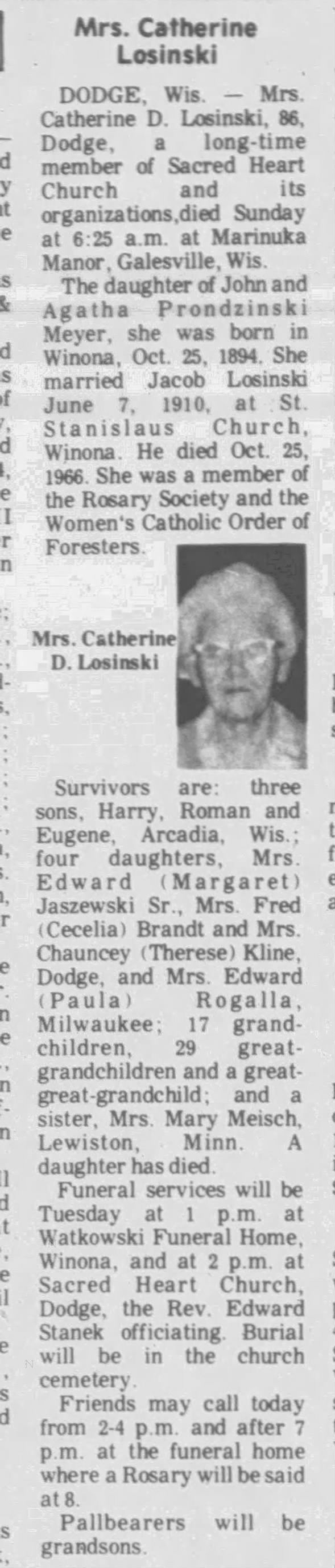 Clipping from The Winona Daily News